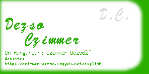 dezso czimmer business card